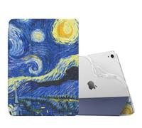 MoKo Funda para iPad Air 11 Pulgadas 7ª/6ª Generación, M3/M2 2025/2024, iPad Air 5ª/4ª Gen 10,9" 2022/2020, Funda Trasera Translúcida Esmerilada TPU Blando, Auto Activación/Reposo,Noche Estrellada