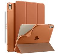 MoKo Funda para iPad Air 11 Pulgadas 7ª/6ª Generación, M3/M2 2025/2024, iPad Air 5ª/4ª Gen 10,9" 2022/2020, Funda Trasera Translúcida Esmerilada TPU Blando, Auto Activación/Reposo,Cafe Oscuro