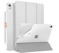 MoKo Funda para iPad Air 11 Pulgadas 7ª/6ª Generación, M3/M2 2025/2024, iPad Air 5ª/4ª Gen 10,9" 2022/2020, Funda Trasera Translúcida Esmerilada TPU Blando, Auto Activación/Reposo,Plata