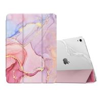 MoKo Funda para iPad Air 11 Pulgadas 7ª/6ª Generación, M3/M2 2025/2024, iPad Air 5ª/4ª Gen 10,9" 2022/2020, Funda Trasera Translúcida Esmerilada TPU Blando, Auto Activación/Reposo,Mármol Dorado Rosa