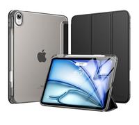 MoKo Funda para iPad Air 11 Pulgadas M3/M2 2025/2024, iPad Air 5.ª/4.ª Gen 10,9 Pulgadas Funda 2022/2020 con Portalápices, Ligera y Delgada con Soporte Trifold y Cascara Traslúcida PC, Negro