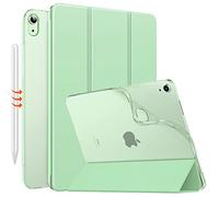 MoKo Funda para iPad Air 11 Pulgadas 7ª/6ª Generación, M3/M2 2025/2024, iPad Air 5ª/4ª Gen 10,9" 2022/2020, Funda Trasera Translúcida Esmerilada TPU Blando, Auto Activación/Reposo,Verde