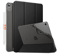 MoKo Funda para iPad Air 11 Pulgadas M4/M3/M2 2026/2025/2024, iPad Air 5ª/4ª Gen 10,9" 2022/2020, Funda Trasera Translúcida Esmerilada TPU Blando con Soporte, Auto Activación/Reposo,Negro