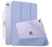 MoKo Funda para iPad Air 11 Pulgadas M4/M3/M2 2026/2025/2024, iPad Air 5ª/4ª Gen 10,9" 2022/2020, Funda Trasera Translúcida Esmerilada TPU Blando con Soporte, Auto Activación/Reposo, Púrpura Lavanda