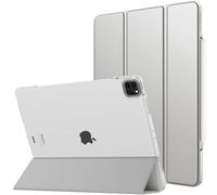 MoKo Funda para iPad Air 13 Pulgadas 2024/ iPad Pro 12,9 (6ª/5ª Gen 2022/2021), Funda Inteligente Delgada Translúcida Esmerilada Duro PC, Soporta Touch ID y Lápiz Pro/2ª/USB-C, Plata