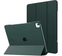 MoKo Funda para iPad Air 13 Pulgadas 2024/ iPad Pro 12,9 (6ª/5ª Gen 2022/2021), Funda Inteligente Delgada Translúcida Esmerilada Duro PC, Soporta Touch ID y Lápiz Pro/2ª/USB-C, Verde Oscuro