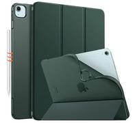 MoKo Funda para iPad Air 13 Pulgadas M3 2025/M2 2024, iPad Air 13", Funda Delgada Trasera Translúcida Esmerilado TPU Suave, Slim Smart Folio Protectora, Auto Activación/Reposo, Verde Noche