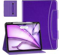 MoKo Funda para iPad Air 13 Pulgadas (M3 2025/M2 2024)&iPad Pro 12.9 2022/2021 con Portalápices, Funda Folio Cuero Premium con Soporte para iPad Air 13"/iPad Pro 12.9" 6ª/5ª Gen,Morado