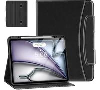 MoKo Funda para iPad Air 13 Pulgadas (M3 2025/M2 2024)&iPad Pro 12.9 2022/2021 con Portalápices, Funda Folio Cuero Premium con Soporte para iPad Air 13"/iPad Pro 12.9" 6ª/5ª Gen,Negro