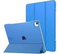 MoKo Funda para iPad Air 13 Pulgadas M2 2024/ iPad Pro 12,9 (6ª/5ª Gen 2022/2021), Funda Inteligente Delgada Translúcida Esmerilada Duro PC, Soporta Touch ID y Lápiz Pro/2ª/USB-C, Ola Azul