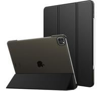 MoKo Funda para iPad Air 13 Pulgadas (M3 2025/M2 2024) / iPad Pro 12,9 (6ª/5ª Gen 2022/2021), Funda Inteligente Delgada Translúcida Esmerilada Duro PC, Soporta Touch ID y Lápiz Pro/2ª/USB-C, Negro