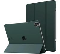 MoKo Funda para iPad Air 13 Pulgadas (M3 2025/M2 2024) / iPad Pro 12,9 (6ª/5ª Gen 2022/2021), Funda Inteligente Delgada Translúcida Esmerilada Duro PC, Soporta Lápiz Pro/2ª/USB-C, Verde Noche
