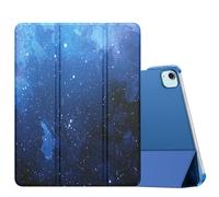 MoKo Funda para iPad Air 13 Pulgadas (M3 2025/M2 2024) / iPad Pro 12,9 (6ª/5ª Gen 2022/2021), Funda Inteligente Delgada Translúcida Esmerilada Duro PC,Soporta Lápiz Pro/2ª/USB-C, NochedeEstrellaAzul