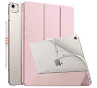 MoKo Funda para iPad Air 13 Pulgadas M4/M3/M2 2026/2025/2024, iPad Air 13", Funda Delgada Trasera Translúcida Esmerilado TPU Suave, Slim Smart Protectora, Auto Activación/Reposo, Rosa Clara
