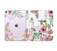 MoKo Funda para iPad Air 13 Pulgadas M4/M3/M2 2026/2025/2024, iPad Air 13", Funda Delgada Trasera Translúcida Esmerilado TPU Suave, Slim Smart Protectora, Auto Activación/Reposo, Flores AromáticasF