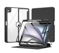 MoKo Funda para iPad Air de 13 Pulgadas M2 2024 con Soporte para lápices, Funda para iPad Air 13, Protector de Pantalla Integrado, Funda para iPad Air de 13 Pulgadas con Parte Trasera Transparente y