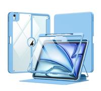 Moko Funda para iPad Air de 13 Pulgadas (M4/M3/M2) 2026/2025/2024 con Soporte para lápices, Funda Resistente para iPad Air de 13 Pulgadas con Protector de Pantalla, Parte Trasera Transparente