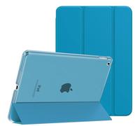 MoKo Funda para iPad 9ª Generación 2021/iPad 8ª Generación 2020/7ª Gen 2019, iPad 10.2 Case, Ultra Delgada Cubierta Soporte Plegable Estuche Inteligente Trasera Transparente, Azul Puerto