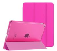 MoKo Funda para iPad 9ª Generación 2021/iPad 8ª Generación 2020/7ª Gen 2019, iPad 10.2 Case, Ultra Delgada Cubierta Soporte Plegable Estuche Inteligente Trasera Transparente, Pitaya Roja
