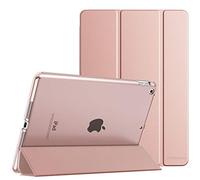 MoKo Funda para iPad de 9ª generación 2021/8ª generación 2020/7ª generación 2019, iPad 10.2, Funda Delgada con Soporte Inteligente con Protector Trasero translúcido Esmerilado, Oro Rosa (Encendido y