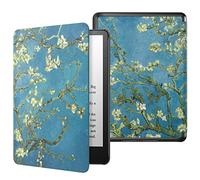 MoKo Funda para Kindle Paperwhite 11ª Generación (Modelo 2021) 6.8" y Kindle Paperwhite Signature Edición, PC Estuche Carcasa Estilo Niños con Auto Sueño/Estela, Bloom de Albaricoque