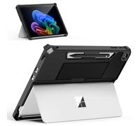 MoKo Funda para la Nueva Microsoft Surface Pro de 12" 2025, Funda Protectora Todo en Uno con Soporte Trasero para Bolígrafo y Correa de Mano, Compatible con el Teclado Type Cover, Negro