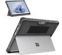MoKo Funda para Microsoft Surface Pro 10, Surface Pro 9 13" 2022, Carcasa Protectora Resistente con Correa de Mano de Tela Elástica y Compatible con Type Cover Teclado para Surface Pro 10, Gris Negruz