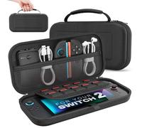 MoKo Funda para Nintendo Switch 2 2025, Estuche de Transporte con para 10 Cartuchos, Funda Protectora Carcasa Rígida Portátil de Viaje para Consola Nintendo Switch 2 y Accesorios, Negro