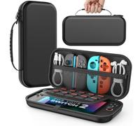 MoKo Funda para Nintendo Switch 2 2025, Funda Protectora Rígida Portátil de Viaje con para 10 Cartuchos, Estuche de Transporte para Consola Nintendo Switch 2 y Accesorios, Negro