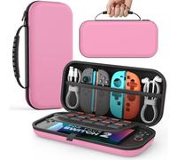 MoKo Funda para Nintendo Switch 2 2025, Funda Protectora Rígida Portátil de Viaje con para 10 Cartuchos, Estuche de Transporte para Consola Nintendo Switch 2 y Accesorios, Rosa