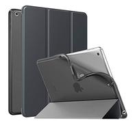 MoKo Funda para Nuevo iPad 9ª Generación 10.2" 2021 (10.2 Pulgadas)/iPad 8ª Gen 2020/iPad 7ª Gen 2019, Delgado Función Soporte TPU Protectora Plegable Cubierta Trasera Transparente, Gris Espacial