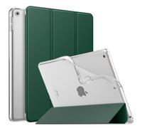 MoKo Funda para Nuevo iPad 9ª Generación 10.2" 2021 /iPad 8ª Gen 2020/iPad 7ª Gen 2019, Delgado Función Soporte TPU Protectora Plegable Cubierta Trasera Transparente, Bosque de Pino Verde