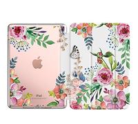 MoKo Funda para Nuevo iPad 9ª Generación 10.2 Pulgadas 2021, Delgado Función de Soporte TPU Protectora Plegable Cubierta Trasera Transparente, Flores Aromáticas