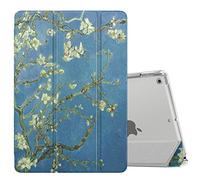 MoKo Funda para Nuevo iPad 9ª Generación 2021/iPad 8ª Gen 2020/ 7ª Gen 2019, iPad 10.2 Case, Delgada Función Protectora Soporte Plegable Cubierta Inteligente Trasera Transparente- Bloom de albaricoque
