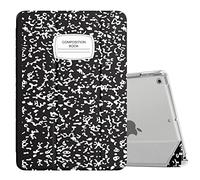 MoKo Funda para Nuevo iPad 9ª Generación 2021/iPad 8ª Generación 2020/7ª Gen 2019, iPad 10.2 Case, Ultra Delgada Cubierta Soporte Plegable Estuche Inteligente Trasera Transparente, Notebook Negro