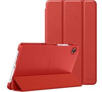 MoKo Funda para Samsung Galaxy Tab A11 8,7 Pulgadas 2025/Galaxy Tab A9 8,7 Pulgadas 2023, Funda Ligera de Carcasa Dura para Nueva Samsung A11/A9 Tableta, 2 Ángulos de Visión, Rojo
