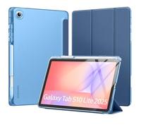 MoKo Funda para Samsung Galaxy Tab S10 Lite 10,9" 2025 [SM-X400/SM-X406B] con Porta Lápiz S, Protectora Trifold Delgada Ligera, Carcasa Trasera Translúcida PC Dura, Auto Wake/Sleep, Azul Marino