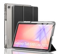 MoKo Funda para Samsung Galaxy Tab S10 Lite 10,9" 2025 [SM-X400/SM-X406B] con Porta Lápiz S, Protectora Trifold Delgada Ligera, Carcasa Trasera Translúcida PC Dura, Auto Wake/Sleep, Negro