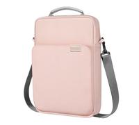 MoKo Funda para Tablet 12.9-13", Compatible con 13" iPad Air M4 2026, Mac Neo (A18 Pro), iPad Pro 13 M5, Galaxy Tab S8+/S9+ 12.4, Bolsa de Transporte con Asa y Correa para Hombro, Rosa