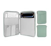 MoKo 9-11" Funda de la Tableta,se Adapta a 11" iPad Air M3, iPad A16 2025, Pro 11 M4, iPad 10/9/8/7th, Galaxy Tab S9/S8/A8/A7, Bolsa de protección Funda de Transporte con Bolsillo, Cian