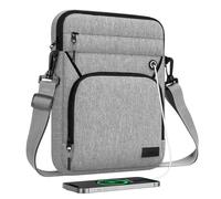 MoKo 9-11" Funda para Tablet, Se Adapta a 11 Pulgadas iPad Air M3, iPad A16 2025, Pro 11 M4, iPad 10/9/8/7th, Tab S8/S9 11, Bolsa Multifuncional con Hombro y Puerto para Auriculares, Gris Claro