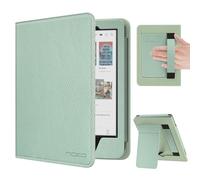 MoKo Funda para 6" Kobo Clara BW/Clara Colour/Clara 2E, Carcasa Delgada de PU Funda Protectora con Auto-Wake/Sleep, Ranura para Tarjetas, Correa para la Mano y Soporte Plegable,Verde Tequicon Lichi