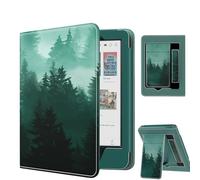 MoKo Funda para Tolino Shine Color/Shine 5(2024)/4(2022) y Kobo Clara Colour/BW/2E de 6", Funda Delgada de PU con Auto-Wake/Sleep, Ranura para Tarjeta, Correa de Mano y Soporte Plegable, Bosque Verde