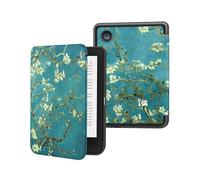 MoKo Funda para Tolino Shine Color/Shine 5(2024)/Shine 4(2022) y Kobo Clara BW/Color/2E 6", Funda Folio Ultra Delgada y Ligera con Auto Wake/Sleep para Kobo Clara 6" 2024, Bloom de Albaricoque