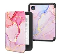 MoKo Funda Compatible con Kobo Clara BW 2024/ Clara Colour 2024/ Clara 2E 6" 2022, Carcasa Delgada y Ligera de TPU con Auto Reposo/Activación Cubierta Inteligente Protectora, Mármol Dorado Rosa