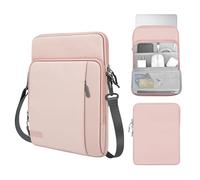MoKo Funda Portátil 13,3-14", Bolsa de Hombro para MacBook Air 13 M3 M2 2024-2018, MacBook Pro 14 M3 M2 2024-2021, Tab S8+ 12,4", Surface Pro 8, Rosa