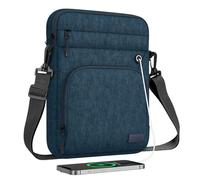MoKo Funda Portátil de Tableta de 12.9", Bolsa Protectora con Bandolera y Puerto de Auriculares Compatible con iPad Pro 12.9 M2 2022/2021/2020/2018, Galaxy Tab S9/S8 Plus 12.4" 2023/2022, Añil