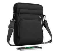 MoKo Funda Portátil de Tableta de 13", Bolsa Protectora con Bandolera y Puerto de Auriculares Compatible con iPad Pro 13-in. M5, iPad Air M3 2025, Pro 13" M4, Galaxy Tab S10+ Plus/S9 FE+/S9+, Negro