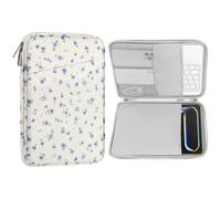 MoKo Funda Protectora 9-11" para 11" iPadAir M3, iPad A16 2025, iPad Pro 11 M4 2024, 11" Air M2 2024, i-Pad 10th 10,9 2024/Air 5/4 10,9, Galaxy Tab S9/S8/A8/A7 2022, Azul Menta Floral