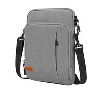 MoKo Funda Protectora, Compatible con iPad Pro 12,9" M2 2022, iPad Pro 12,9" 2021/2020/2018, Surface Tablet Go 12,4" con Múltiples Bolsillos y Bandolera, Gris Claro